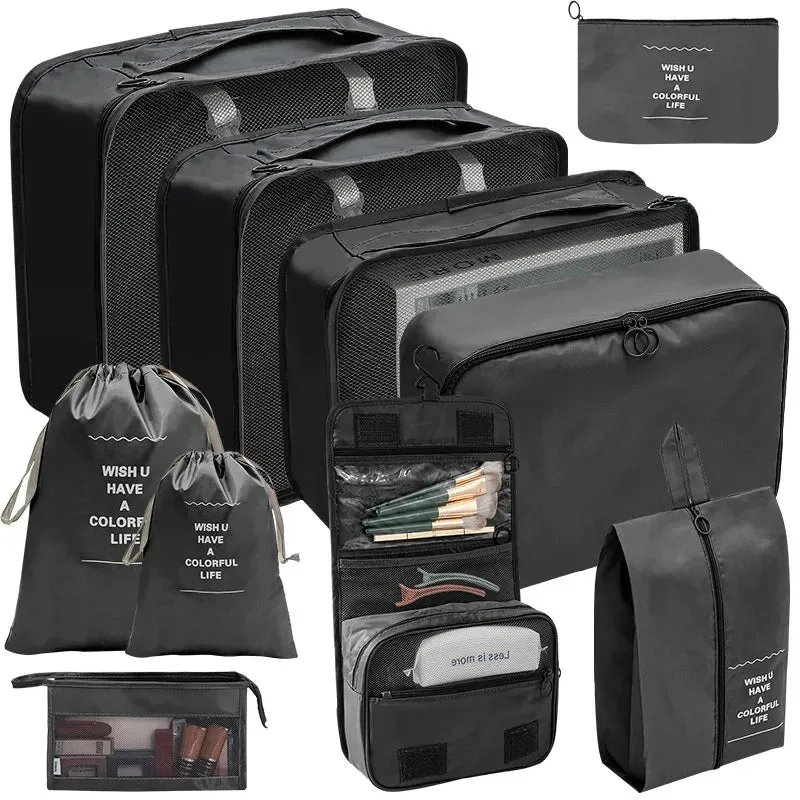 7/8/9/10 Pcs Set Travel Organizer Storage Bags Suitcase Packing Cubes Set