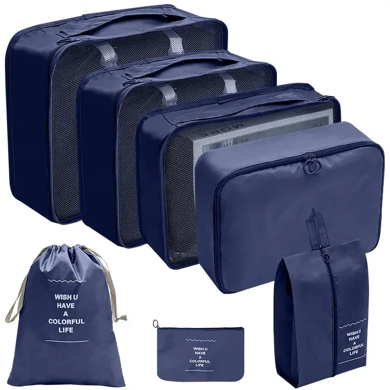 7/8/9/10 Pcs Set Travel Organizer Storage Bags Suitcase Packing Cubes Set