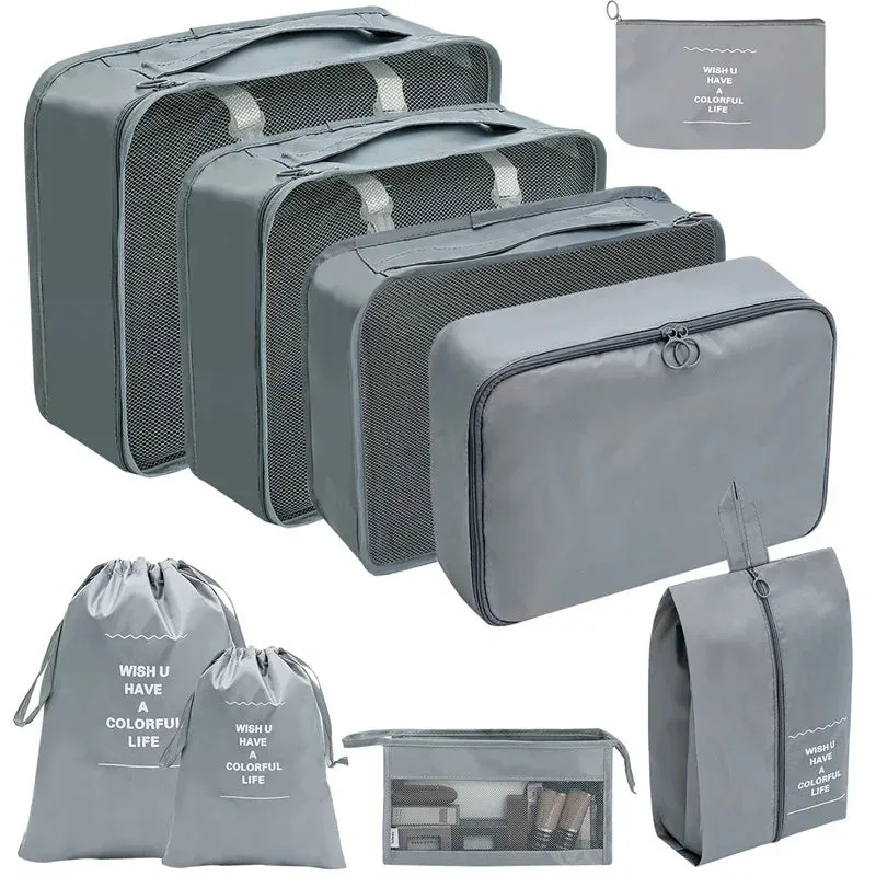 7/8/9/10 Pcs Set Travel Organizer Storage Bags Suitcase Packing Cubes Set