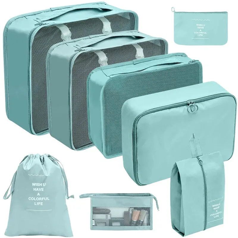 7/8/9/10 Pcs Set Travel Organizer Storage Bags Suitcase Packing Cubes Set