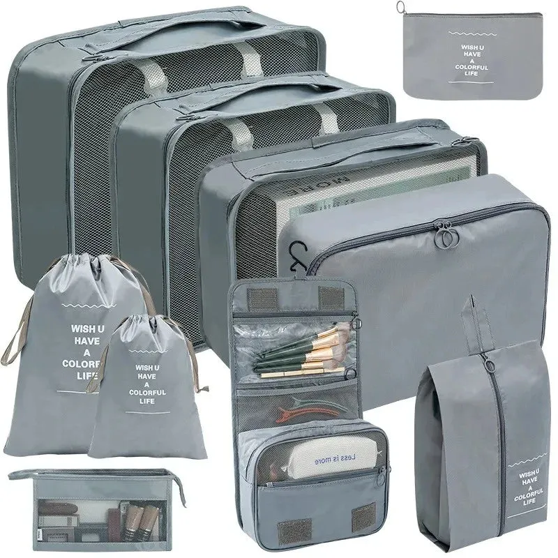 7/8/9/10 Pcs Set Travel Organizer Storage Bags Suitcase Packing Cubes Set