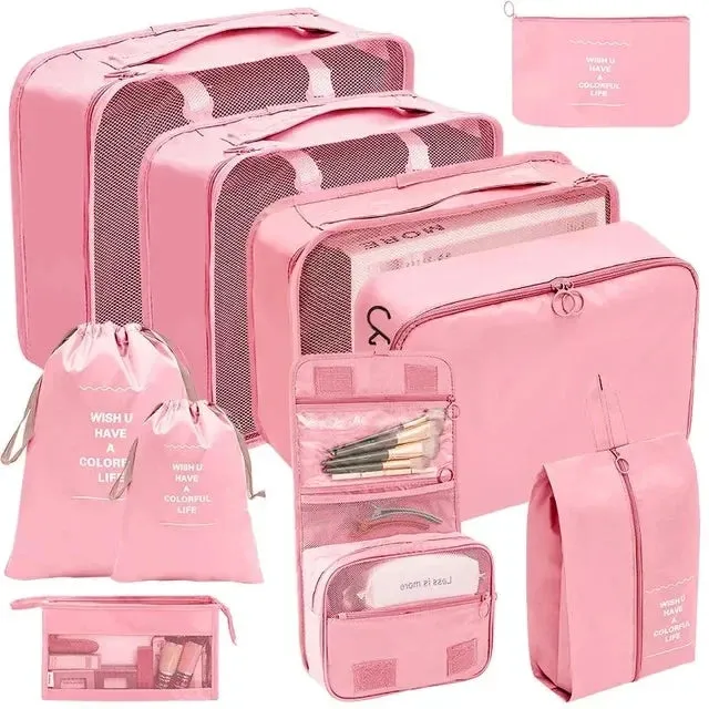 7/8/9/10 Pcs Set Travel Organizer Storage Bags Suitcase Packing Cubes Set