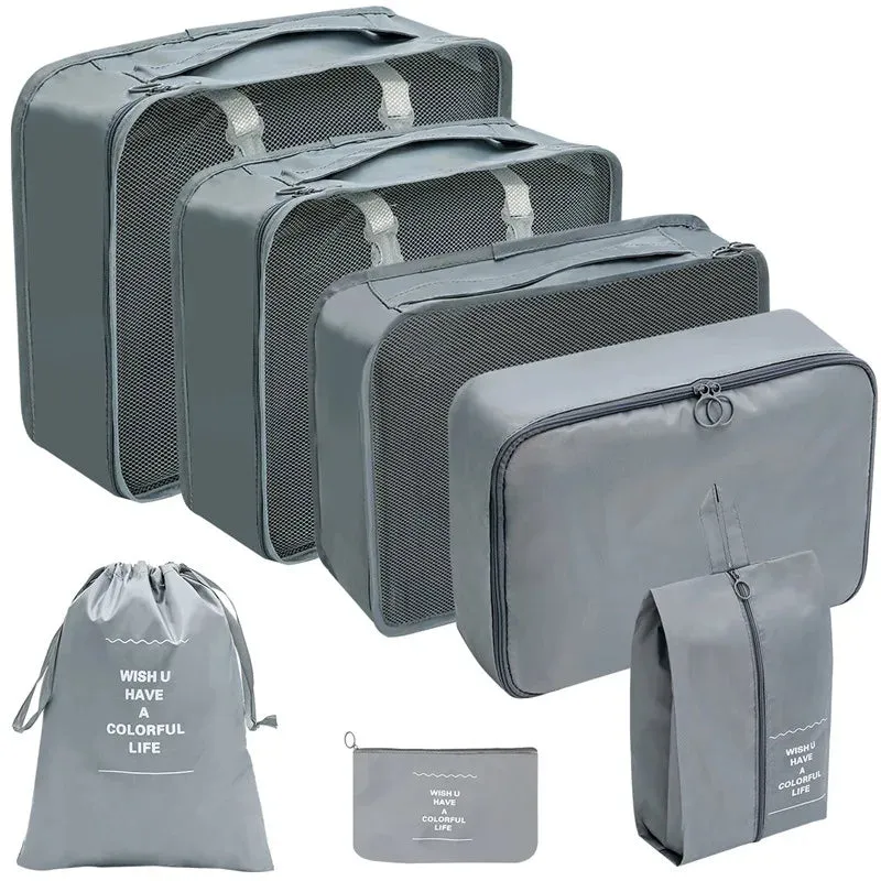 7/8/9/10 Pcs Set Travel Organizer Storage Bags Suitcase Packing Cubes Set