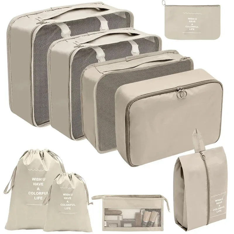 7/8/9/10 Pcs Set Travel Organizer Storage Bags Suitcase Packing Cubes Set