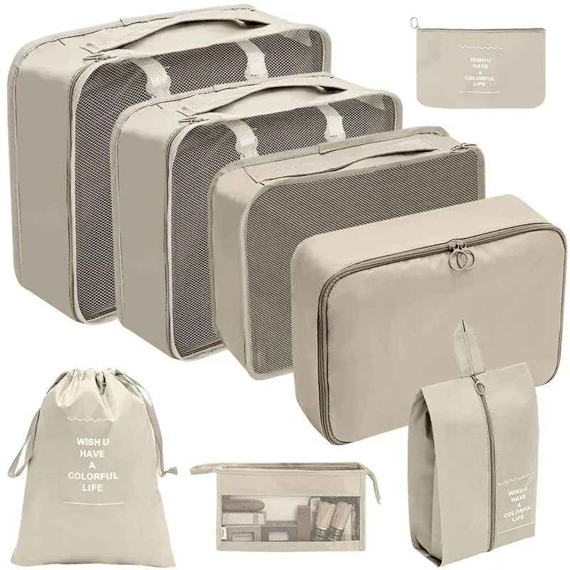 7/8/9/10 Pcs Set Travel Organizer Storage Bags Suitcase Packing Cubes Set