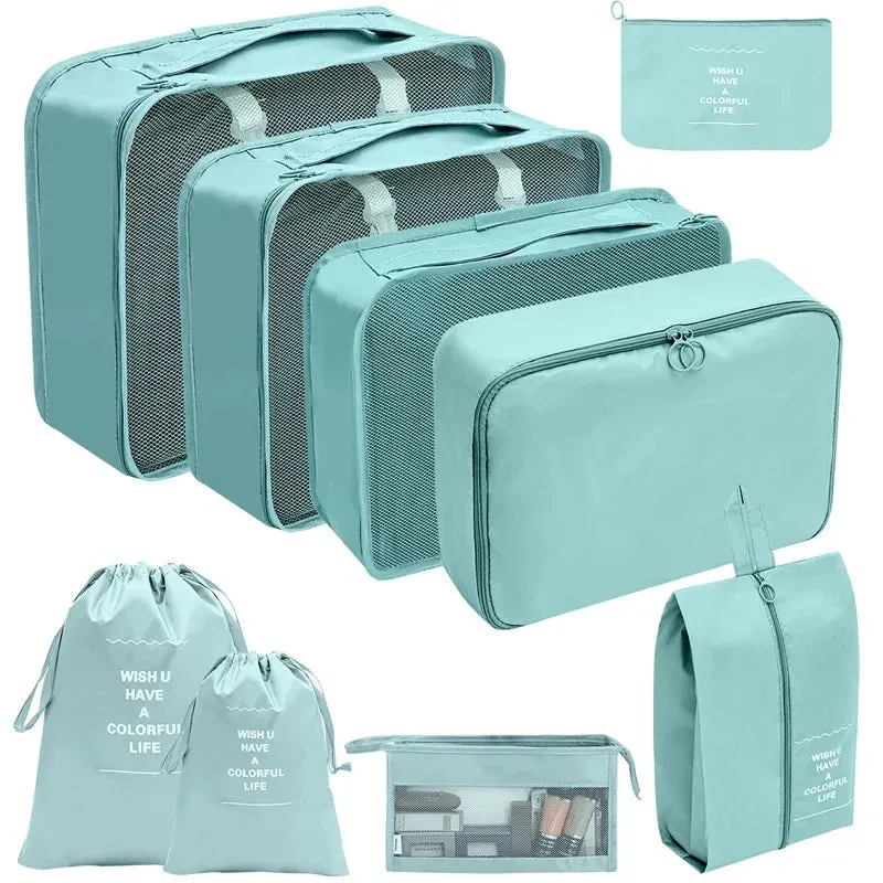 7/8/9/10 Pcs Set Travel Organizer Storage Bags Suitcase Packing Cubes Set