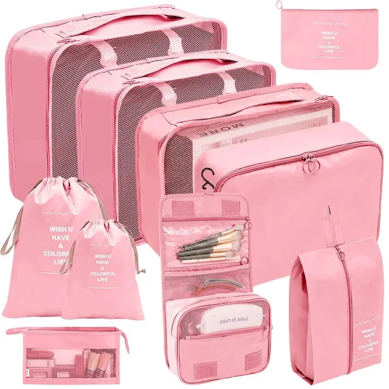 7/8/9/10 Pcs Set Travel Organizer Storage Bags Suitcase Packing Cubes Set