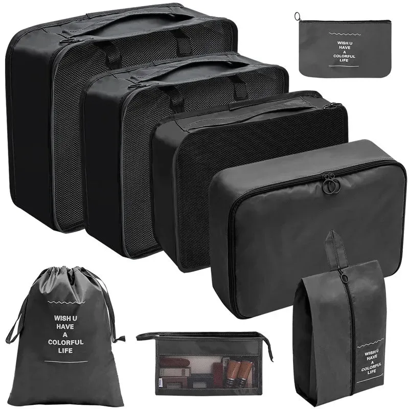 7/8/9/10 Pcs Set Travel Organizer Storage Bags Suitcase Packing Cubes Set