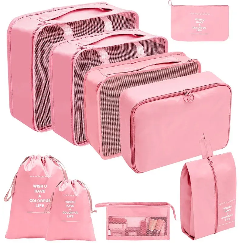 7/8/9/10 Pcs Set Travel Organizer Storage Bags Suitcase Packing Cubes Set