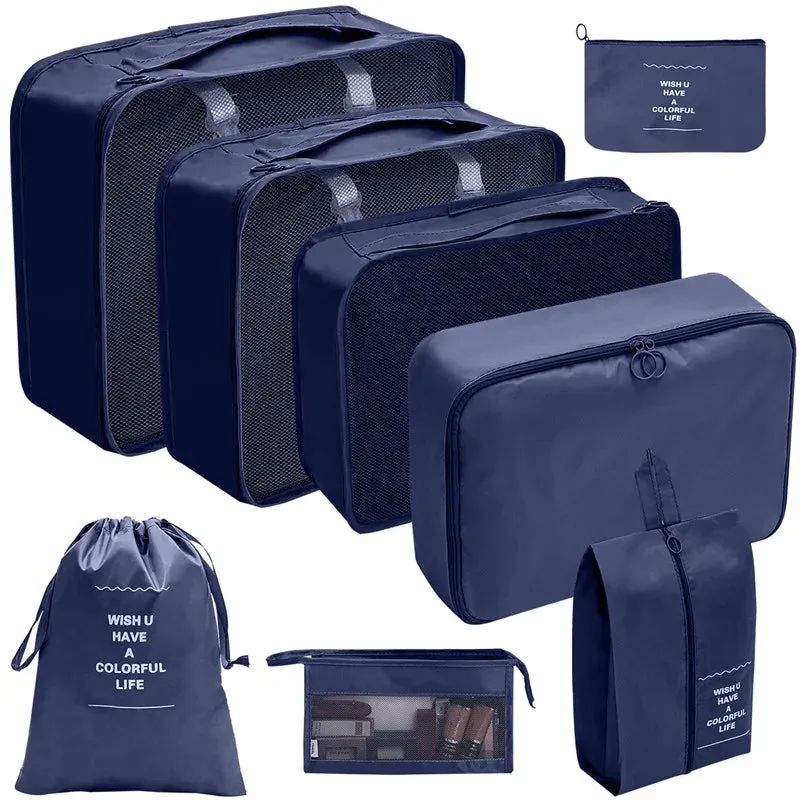 7/8/9/10 Pcs Set Travel Organizer Storage Bags Suitcase Packing Cubes Set