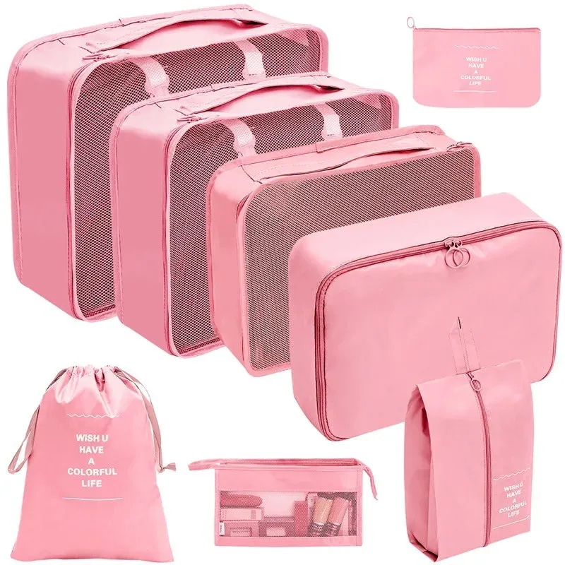 7/8/9/10 Pcs Set Travel Organizer Storage Bags Suitcase Packing Cubes Set