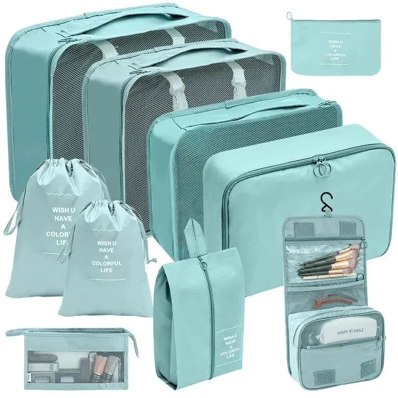 7/8/9/10 Pcs Set Travel Organizer Storage Bags Suitcase Packing Cubes Set