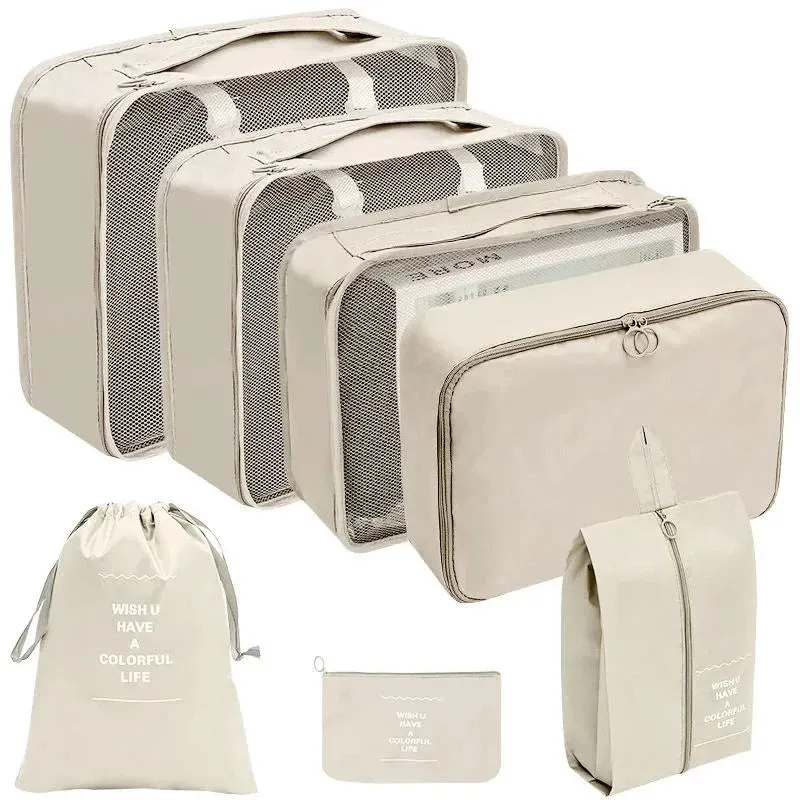7/8/9/10 Pcs Set Travel Organizer Storage Bags Suitcase Packing Cubes Set