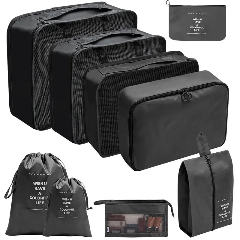 7/8/9/10 Pcs Set Travel Organizer Storage Bags Suitcase Packing Cubes Set