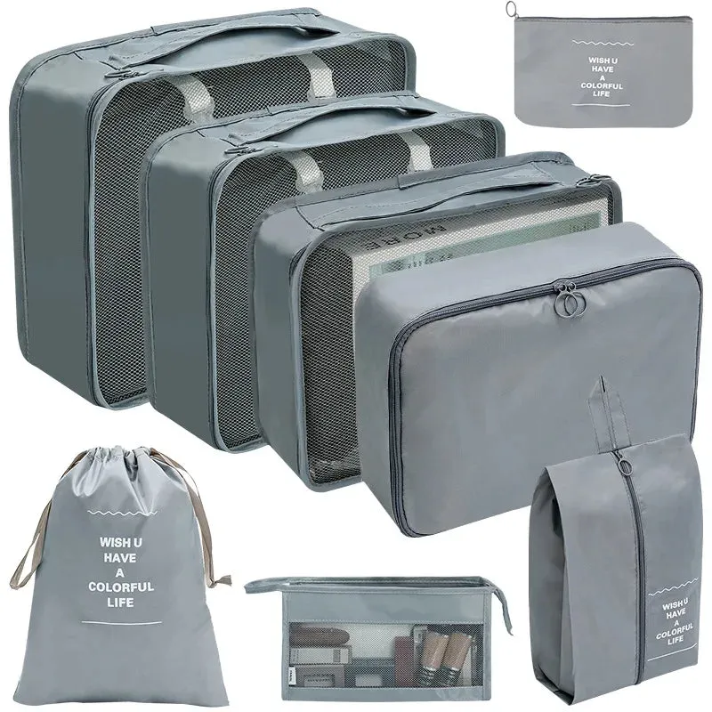 7/8/9/10 Pcs Set Travel Organizer Storage Bags Suitcase Packing Cubes Set