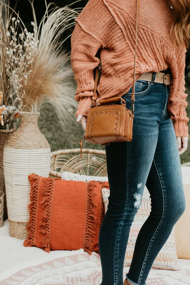Ace Mini Leather Briefcase, Cognac