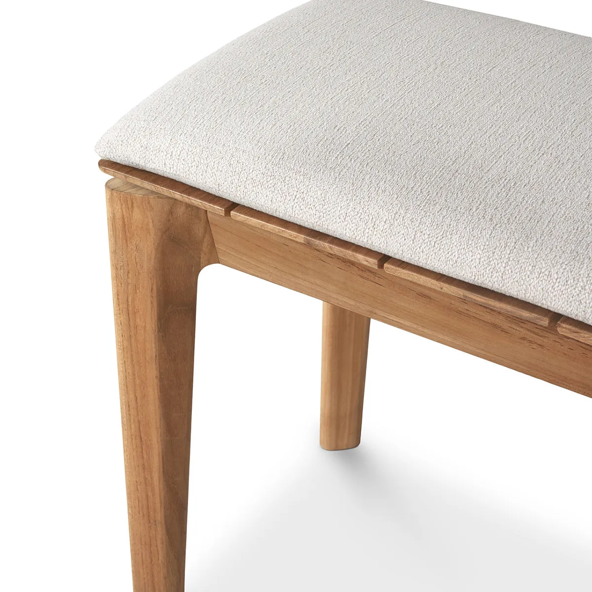 Bok Outdoor Fabric 3 Seater Bench (Teak, Off White)