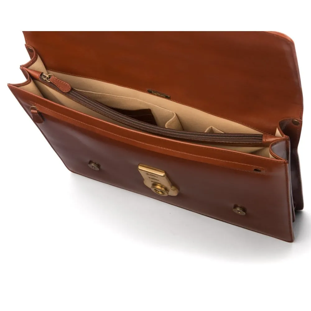 Bridle Leather Traditional Briefcase - London Tan