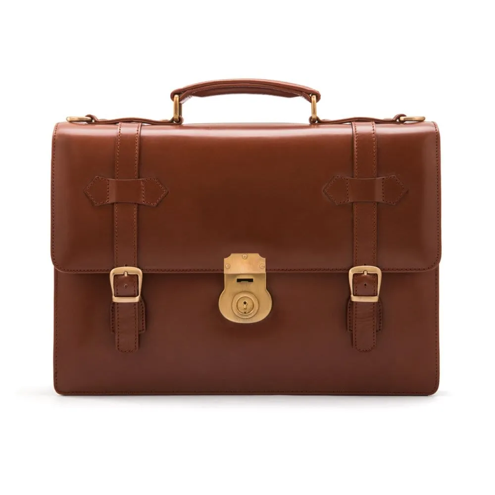 Bridle Leather Traditional Briefcase - London Tan