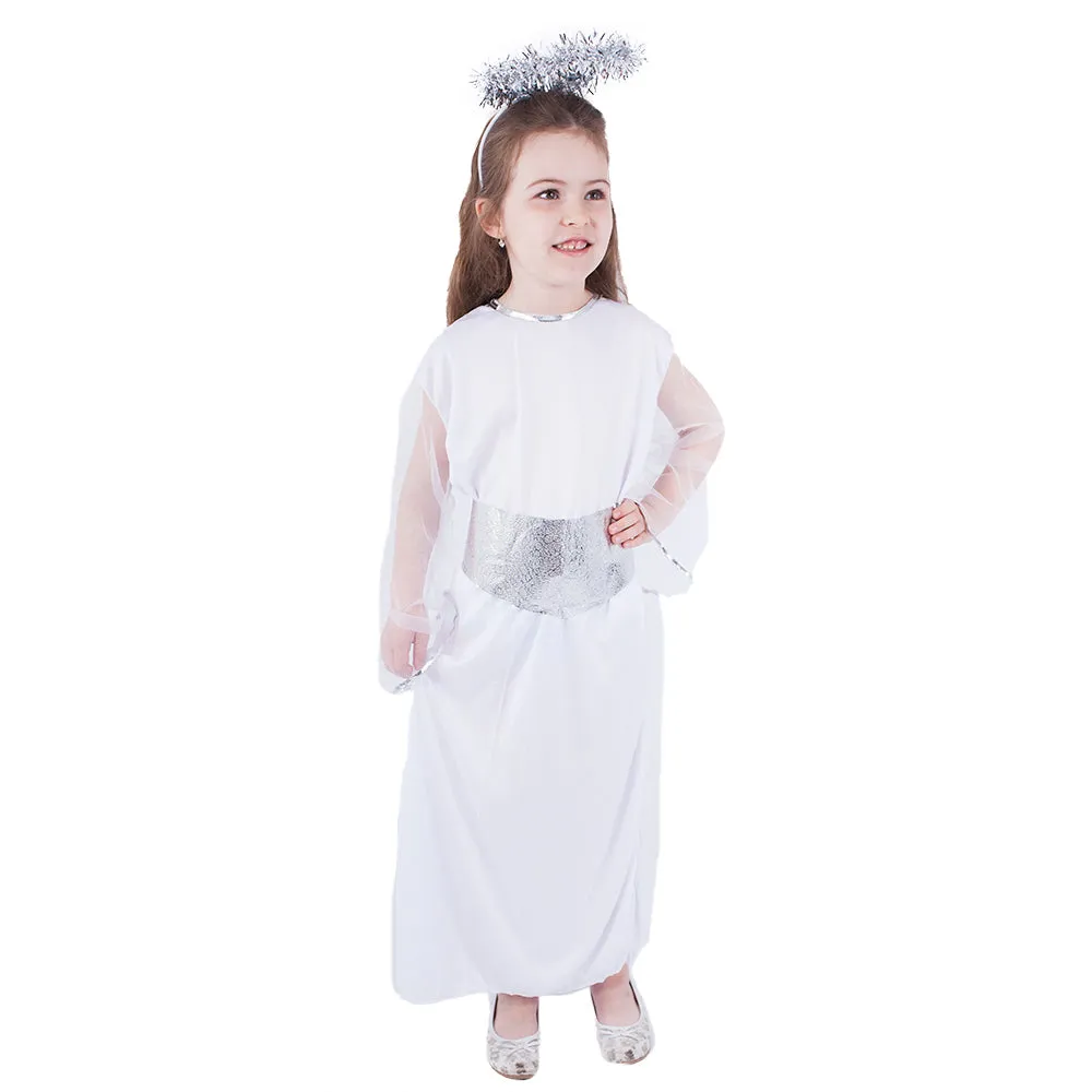 Children's costume angel with halo and belt (M)
