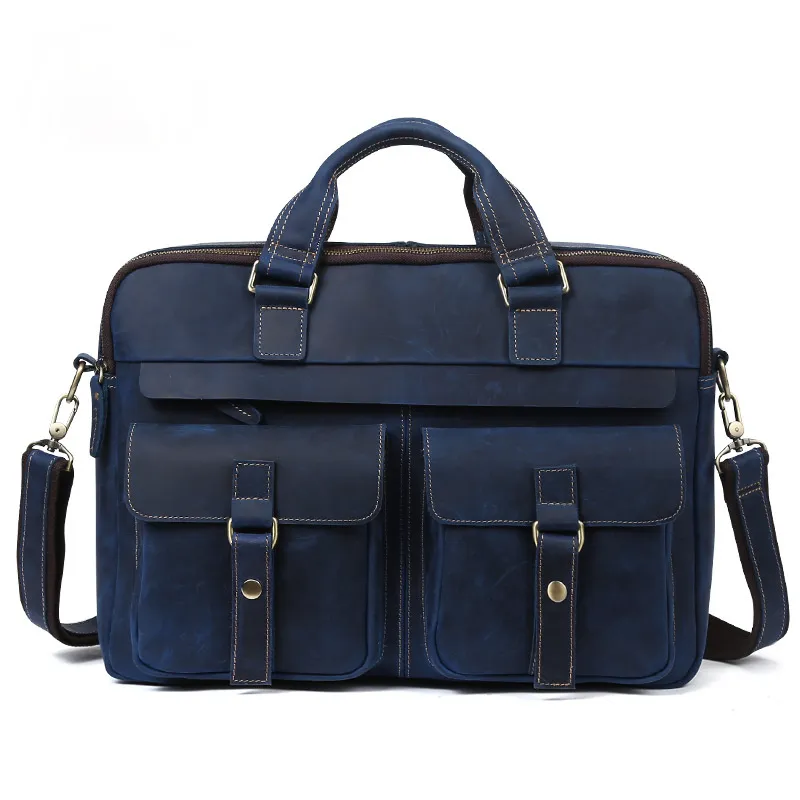 Classic Men Vintage Leather Business Briefcase