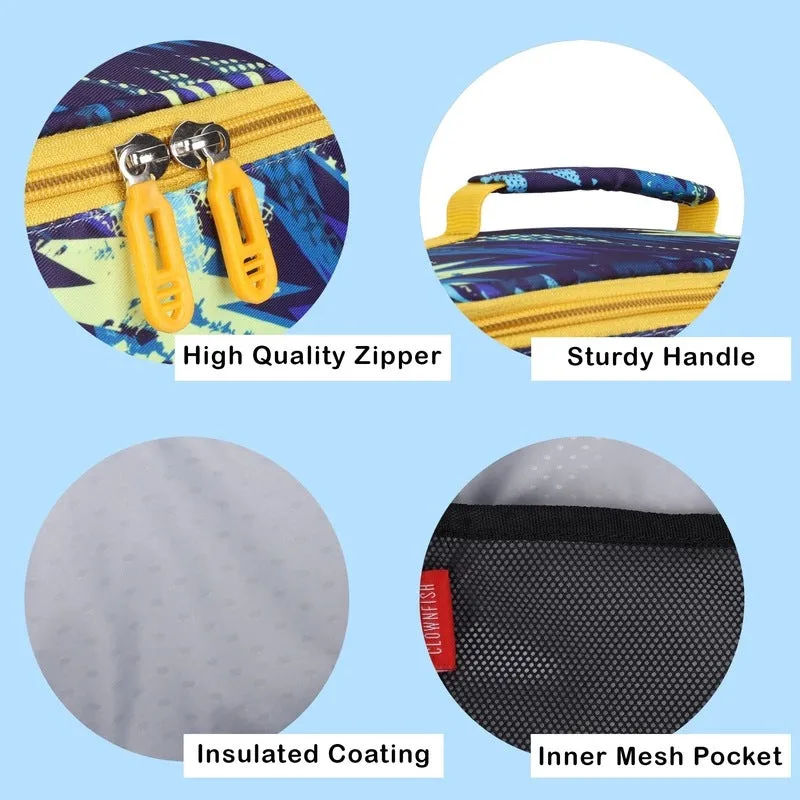 Combo: 30 L School Backpack with Pencil Pouch & Lunch Bag | Durable Polyester | Lightning Blue