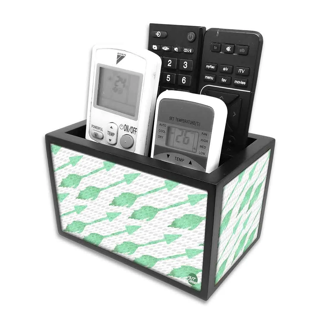 Designer Tv Control Organizer - Green Arrows