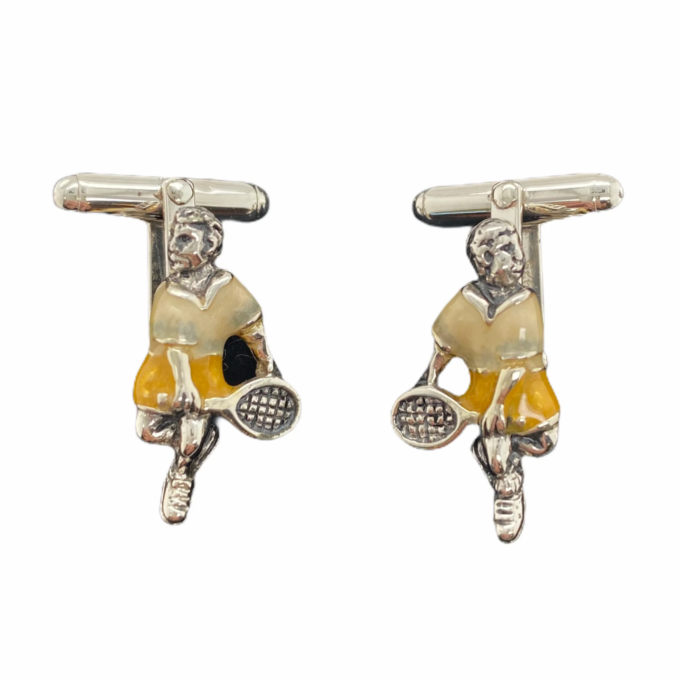 Enamel Tennis Player Cuff Links