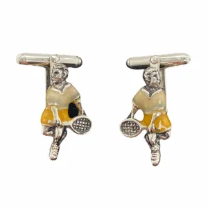 Enamel Tennis Player Cuff Links