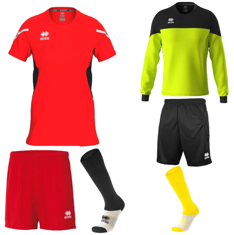 ERREA CORINNE WOMENS KIT BUNDLE RED BLACK WHITE