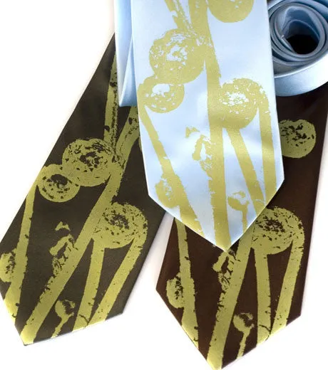 Fiddleheads Silk Necktie