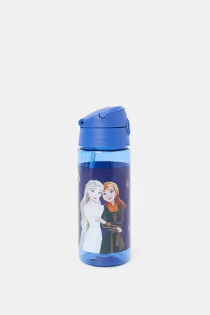 Girls Navy Frozen Water Bottle (500ml)