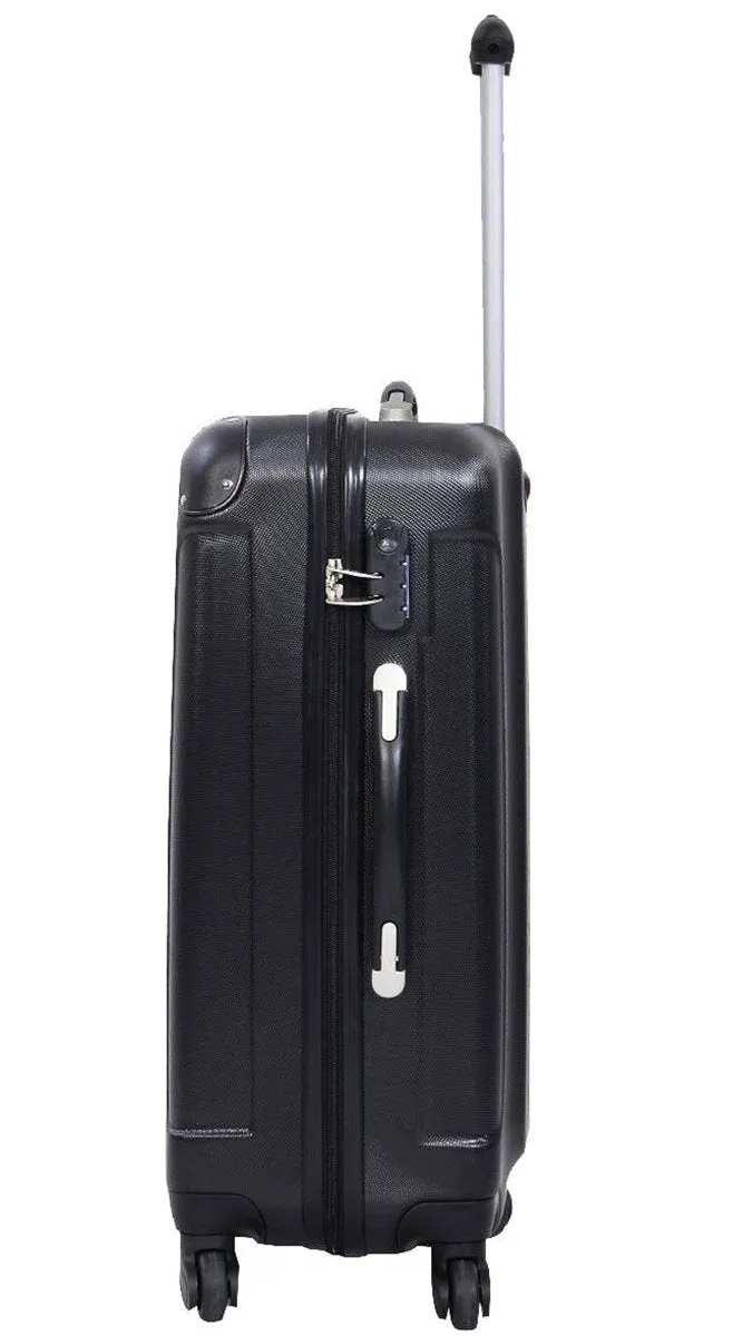GLOBALWAY 3 Pcs Luggage Travel Set Bag ABS Trolley Suitcase Black