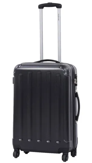 GLOBALWAY 3 Pcs Luggage Travel Set Bag ABS Trolley Suitcase Black