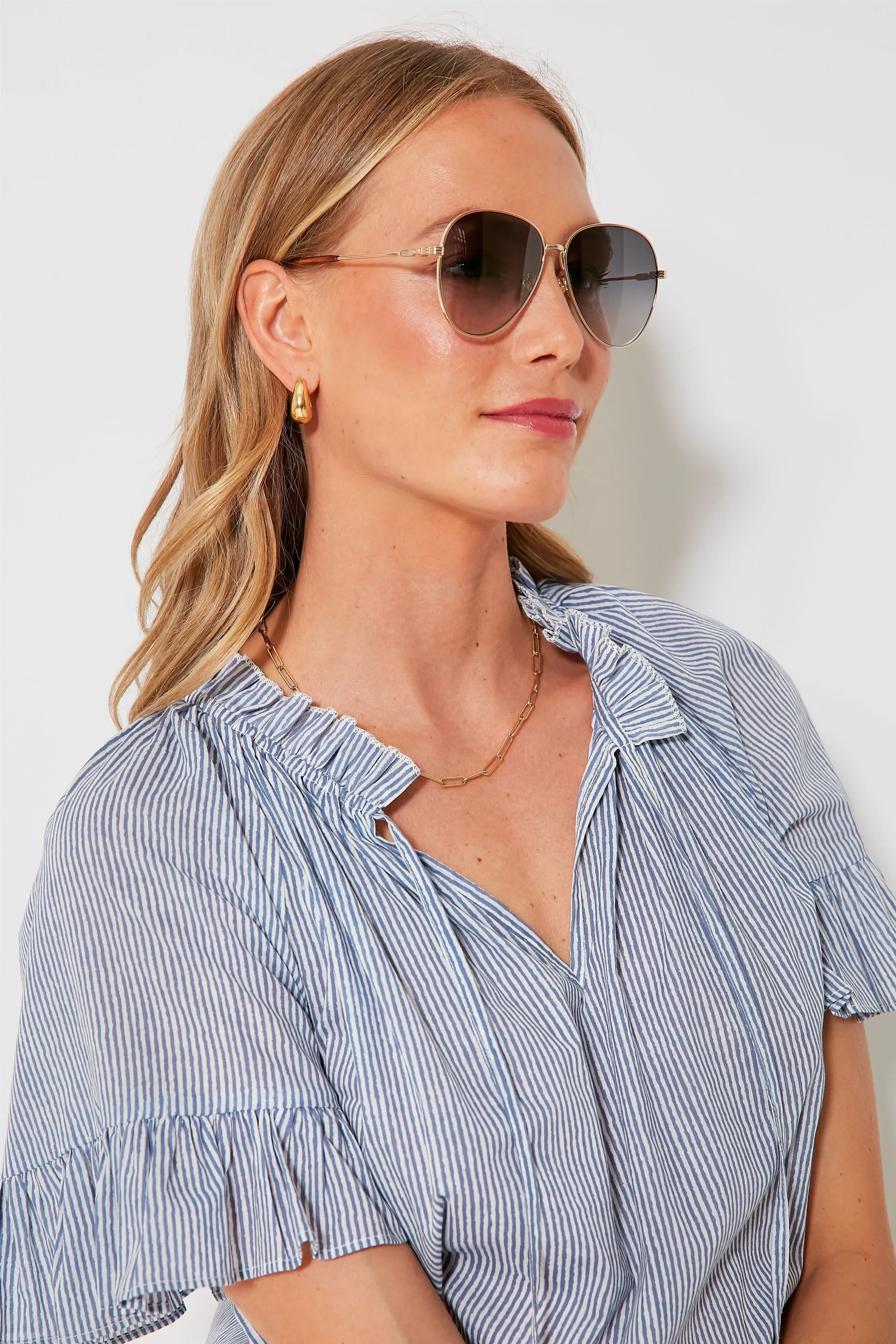 Gold Faith Aviator Sunglasses