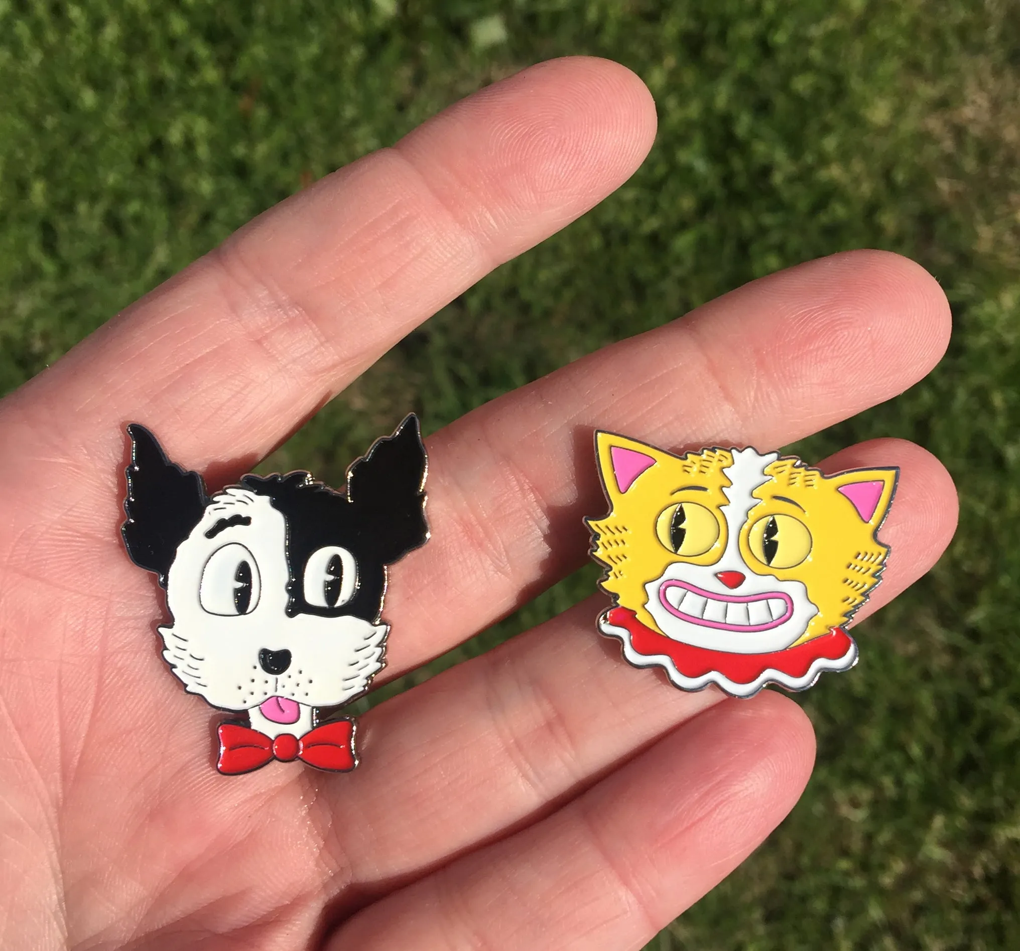 Happy Dog Enamel Art Pin