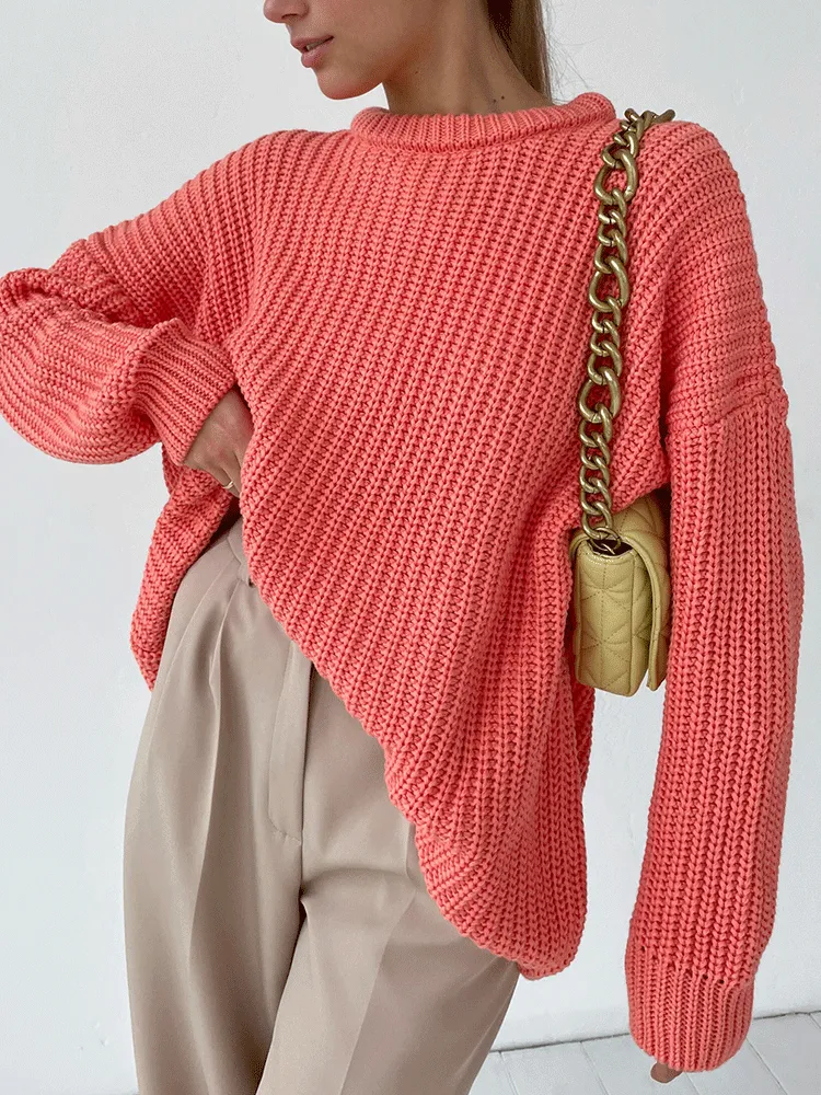 Knitted Solid Graceful Pocket Sweater Cardigan