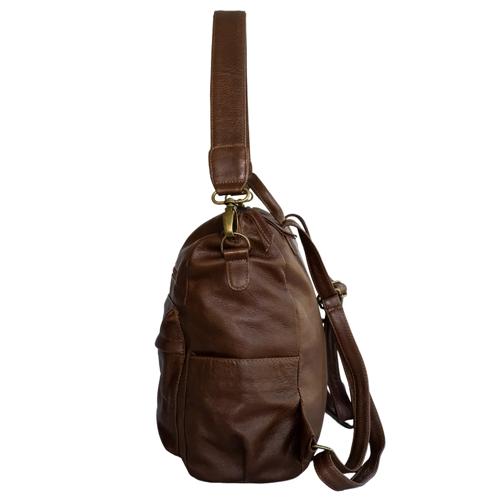 Ladies Leather Backpack in Brown