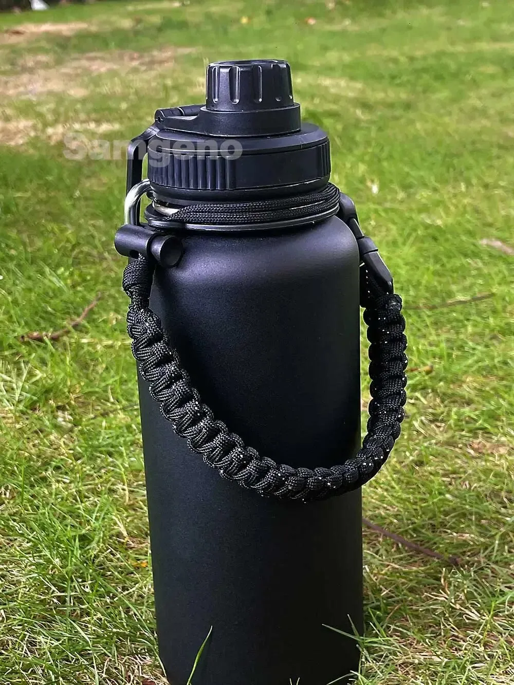 Large Capacity Water Bottle | 1000ml / 32 oz | Stainless Steel | Double Wall Vacuum Insulation | With Handle and Carry Strap