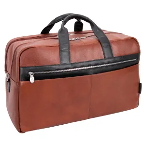 McKlein WELLINGTON 21" Leather, Two-tone, Dual-Compartment, Laptop & Tablet Carry-All Duffel