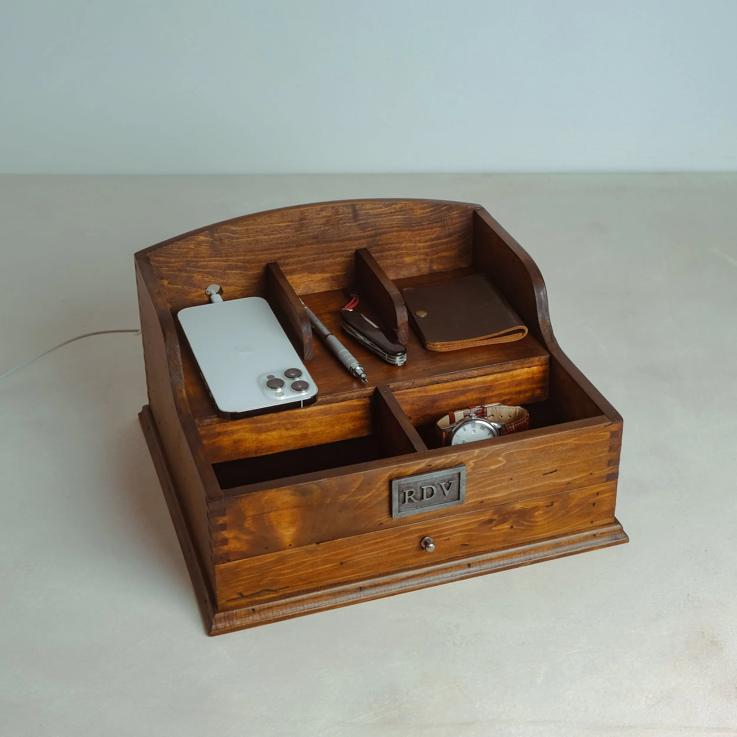 Men's Valet Box with Charging Station