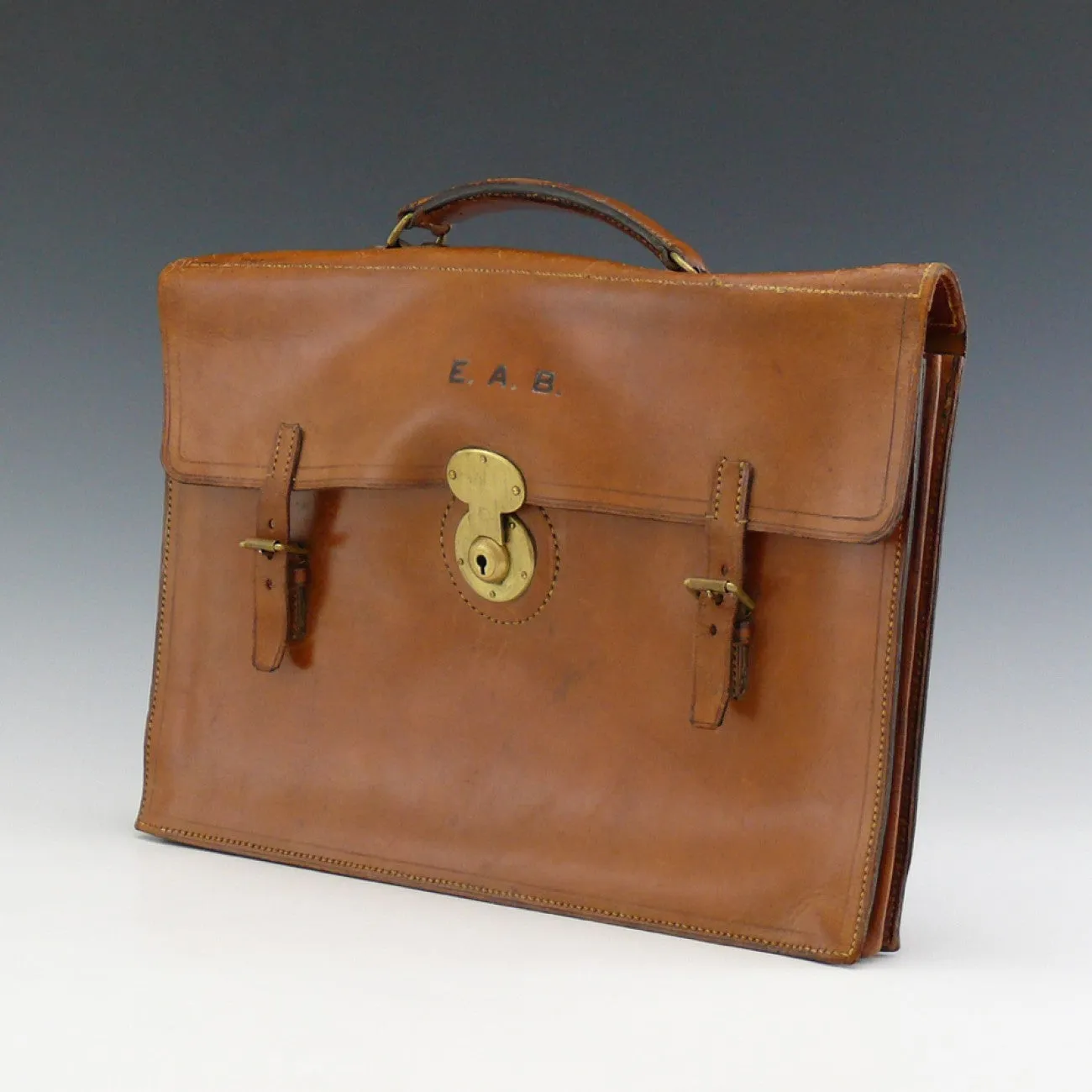 Mid Tan Flap-over Briefcase
