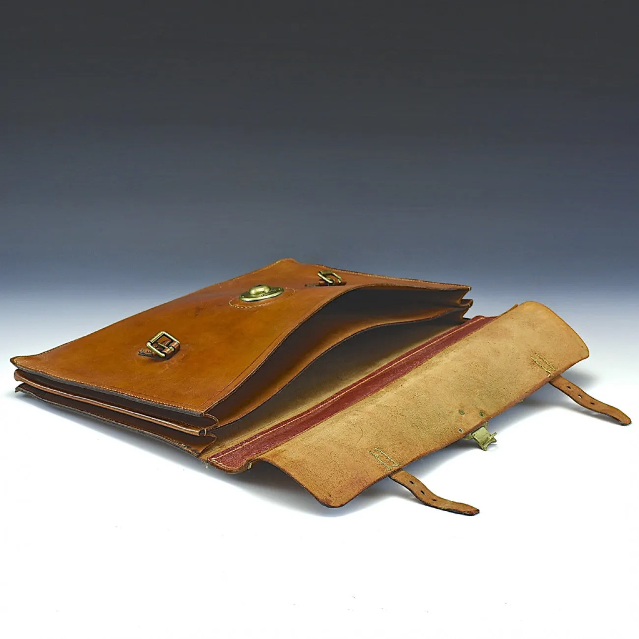 Mid Tan Flap-over Briefcase