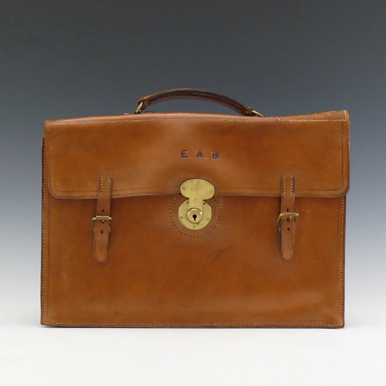 Mid Tan Flap-over Briefcase