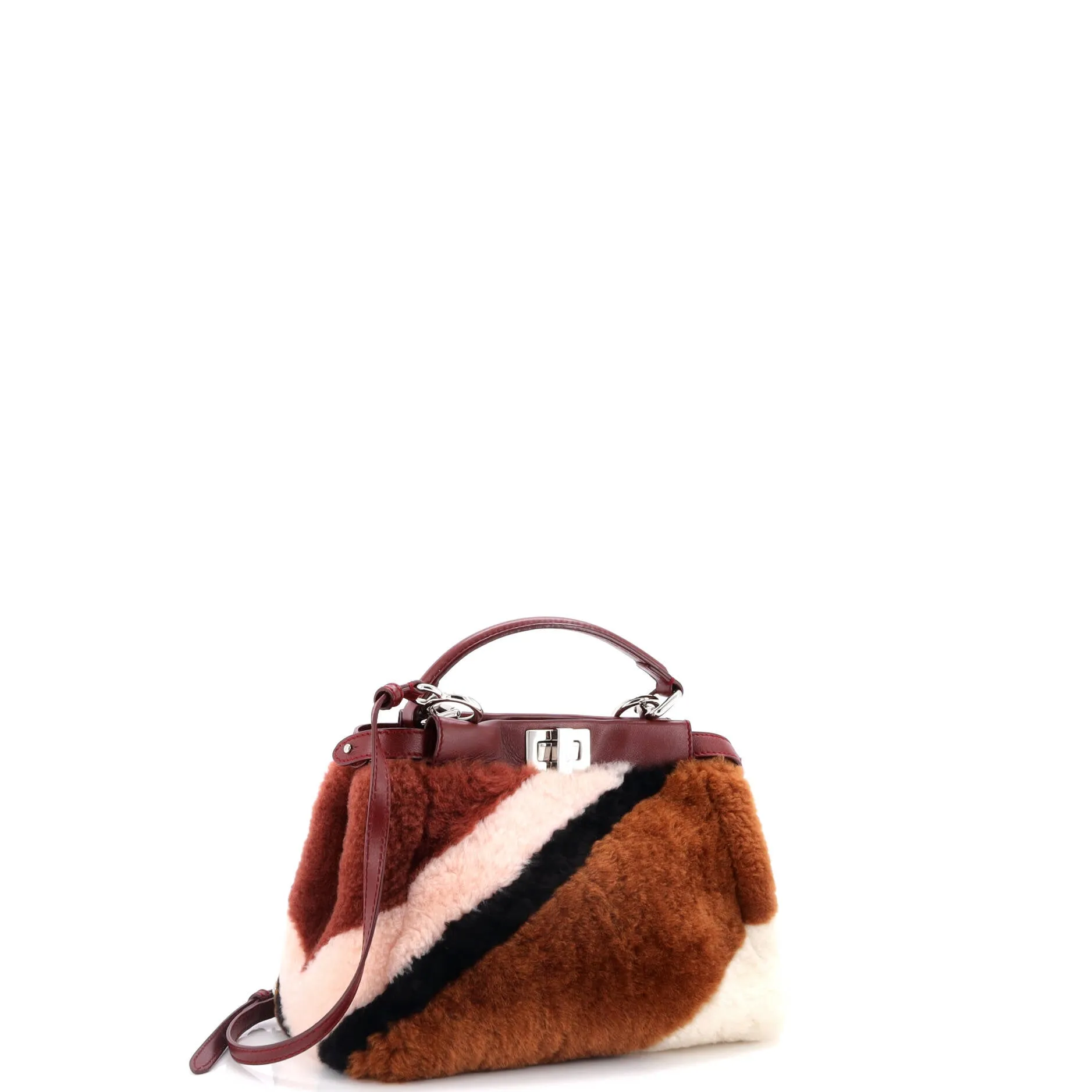 Peekaboo Bag Printed Shearling and Leather Mini