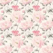 Peonies Dark Blush Curtain Fabric