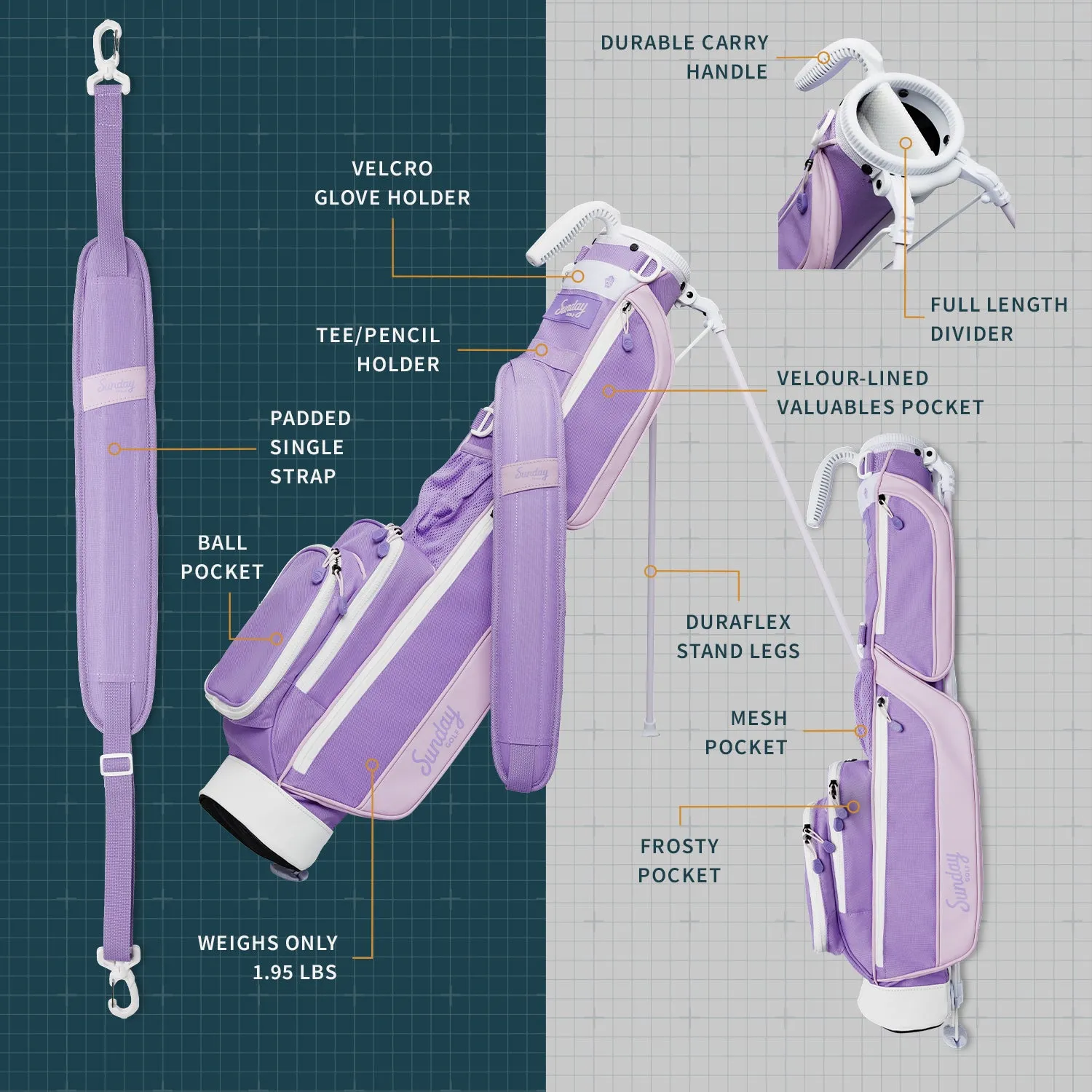 The Loma | Lavender Par 3 Bag