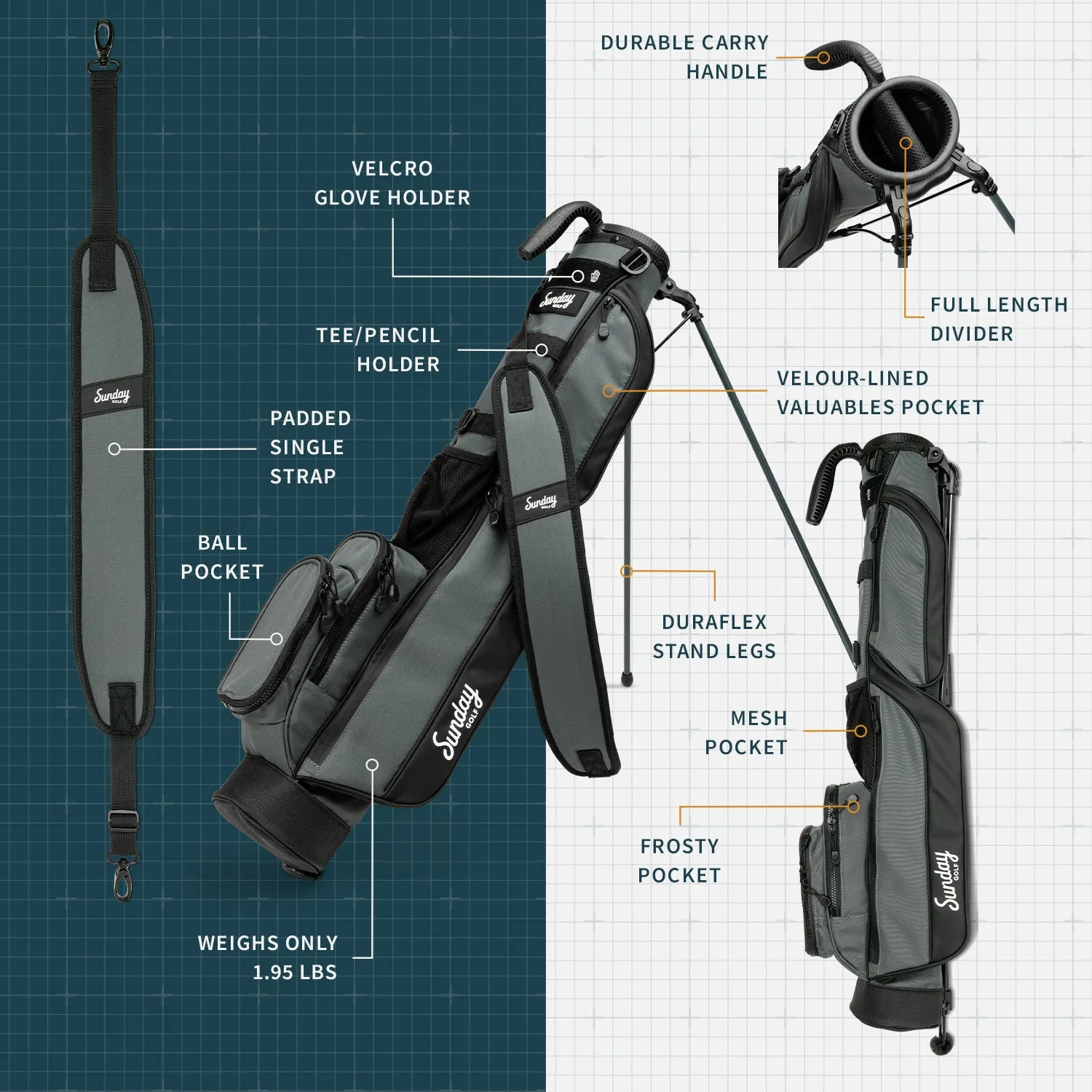The Loma | Midnight Green Par 3 Bag