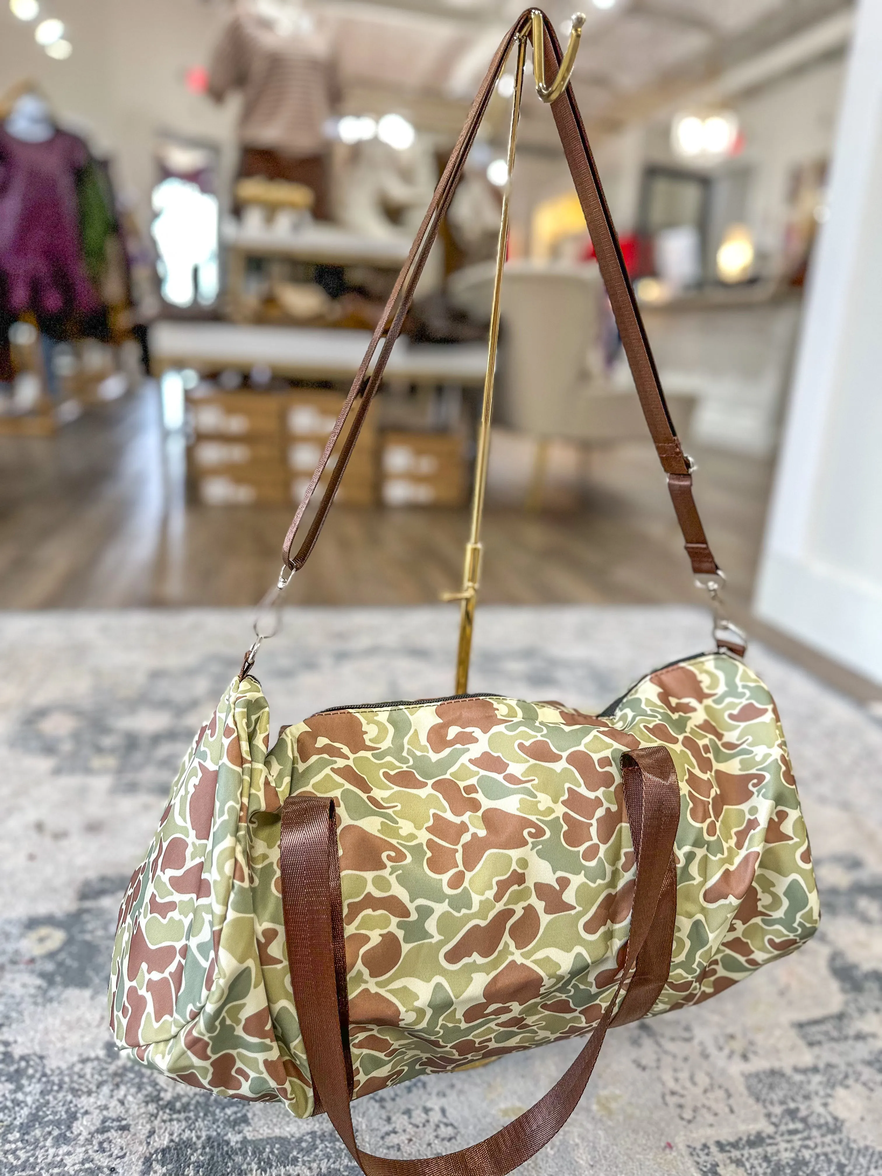 Vintage Camo Overnight Duffle Bag