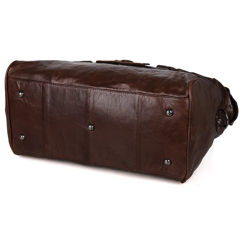 YAAGLE Men's Wax Leather Luggage Handbag YG7079Q